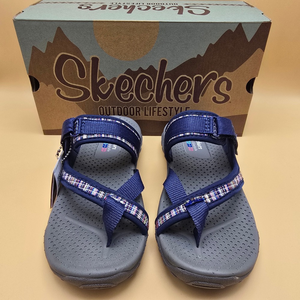Skechers Trail Women's Size 6 M Navy Blue Outdoor Sandals Machine Washable Vegan - Picture 13 of 14